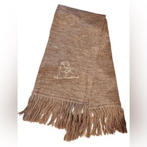 McDonald New Zealand wool scarf Scandigirl embroidered cozy warm comfy neutral